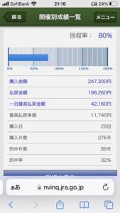 ワイの今年の馬券成績