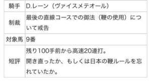 レーン騎手制裁喰らってるやんけ