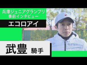 武豊騎手《エコロアイ》【兵庫ジュニアグランプリ 事前インタビュー】（11月24日(木)園田競馬場）