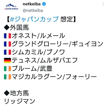 キーファーズのブルームが武豊とのコンビでジャパンCに参戦