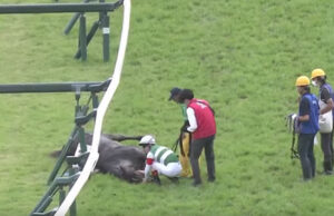 【日本ダービー】衝撃映像！スキルヴィング入線後、瀕死状態