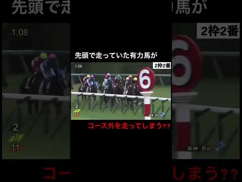 先頭で走っていた有力馬がコース外を走ってしまう??