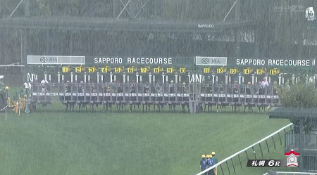 札幌競馬場　悪天候のため天候調査