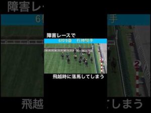 障害レースで飛越時に落馬してしまう #horseracing #競馬