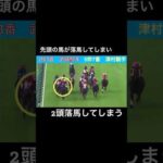 先頭の馬が落馬してしまい2頭落馬してしまう #競馬 #horseracing