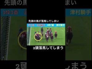 先頭の馬が落馬してしまい2頭落馬してしまう #競馬 #horseracing