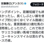 安藤勝己「重賞路線は3歳牡馬のレベルを疑問視しとったけど、これで秋が楽しめるわ」