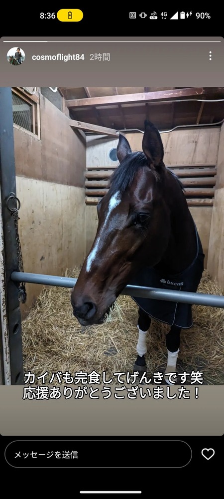 ドウデュース　有馬記念レース後も元気に完食w ww