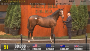 【セレクトセール2024】コーステッドの2023（父エピファネイア）3億9000万円で落札　他