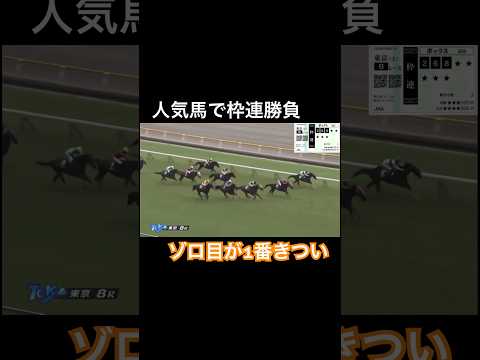 人気馬で枠連勝負　ゾロ目が1番きつい