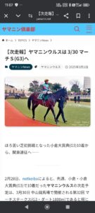 ヤマニンウルス怒りのマーチS出走