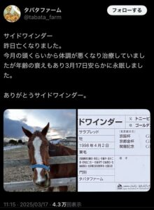 【訃報】サイドワインダー号