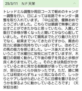 歩様の乱れ・・・シックスペンス大阪杯回避か!?