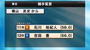 【六社S】横山武史騎手が乗り替わり