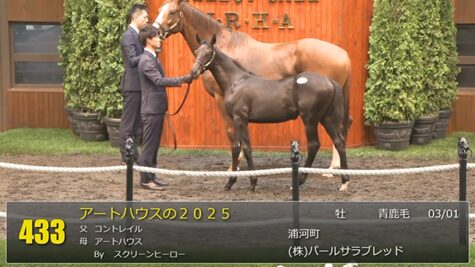【セレクトセール2025】アートハウスの2025(父コントレイル)が13,000万円で落札 他